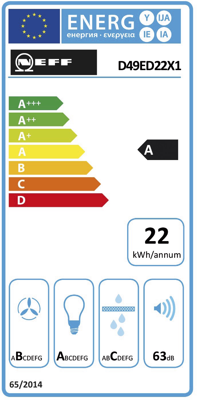 Dunstabzugshaube Flschirm 898mm si A LED 63dB 266cbm/h Ø120-150mm 3st Abl/Uml