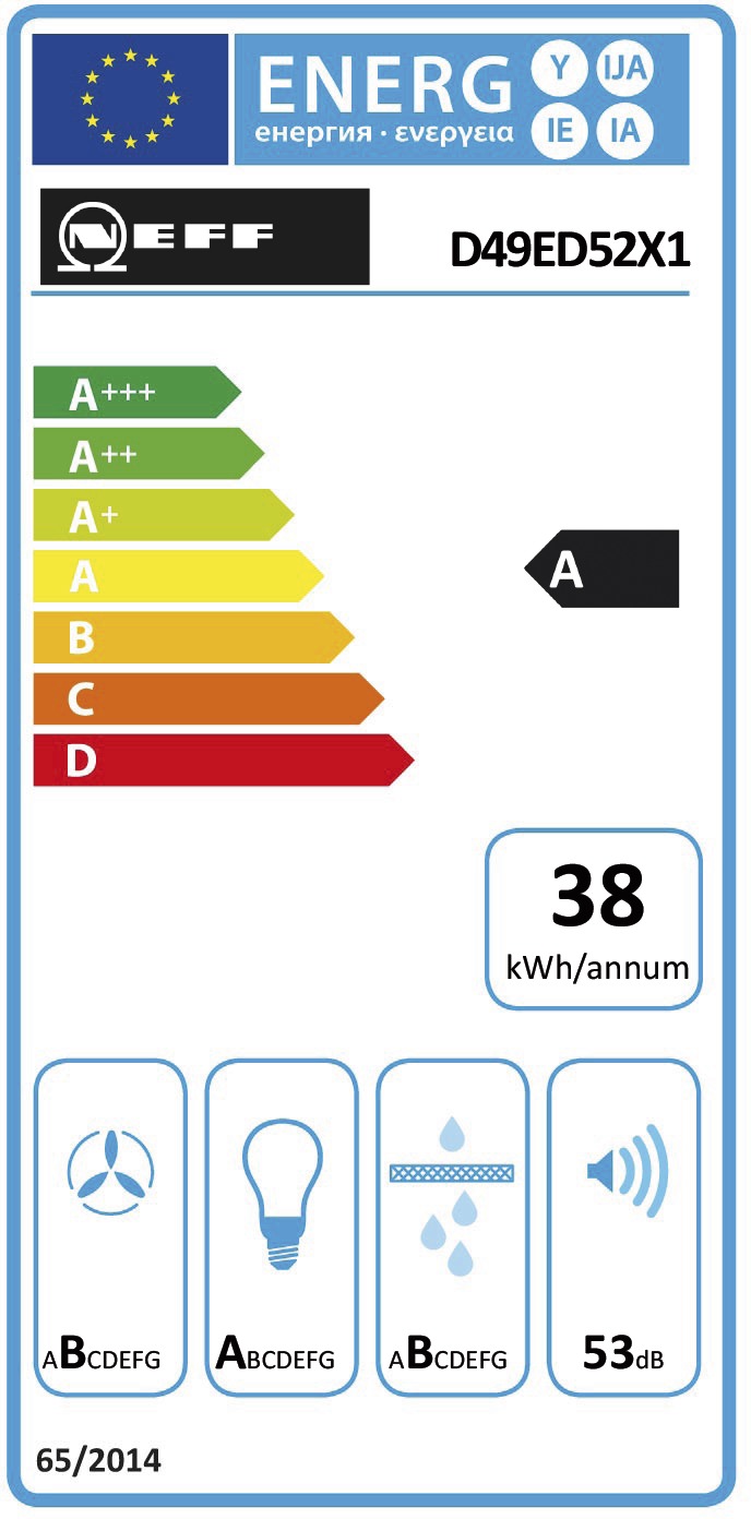 Dunstabzugshaube Flschirm 898mm si A LED 53dB 397cbm/h Ø120-150mm 3st Abl/Uml