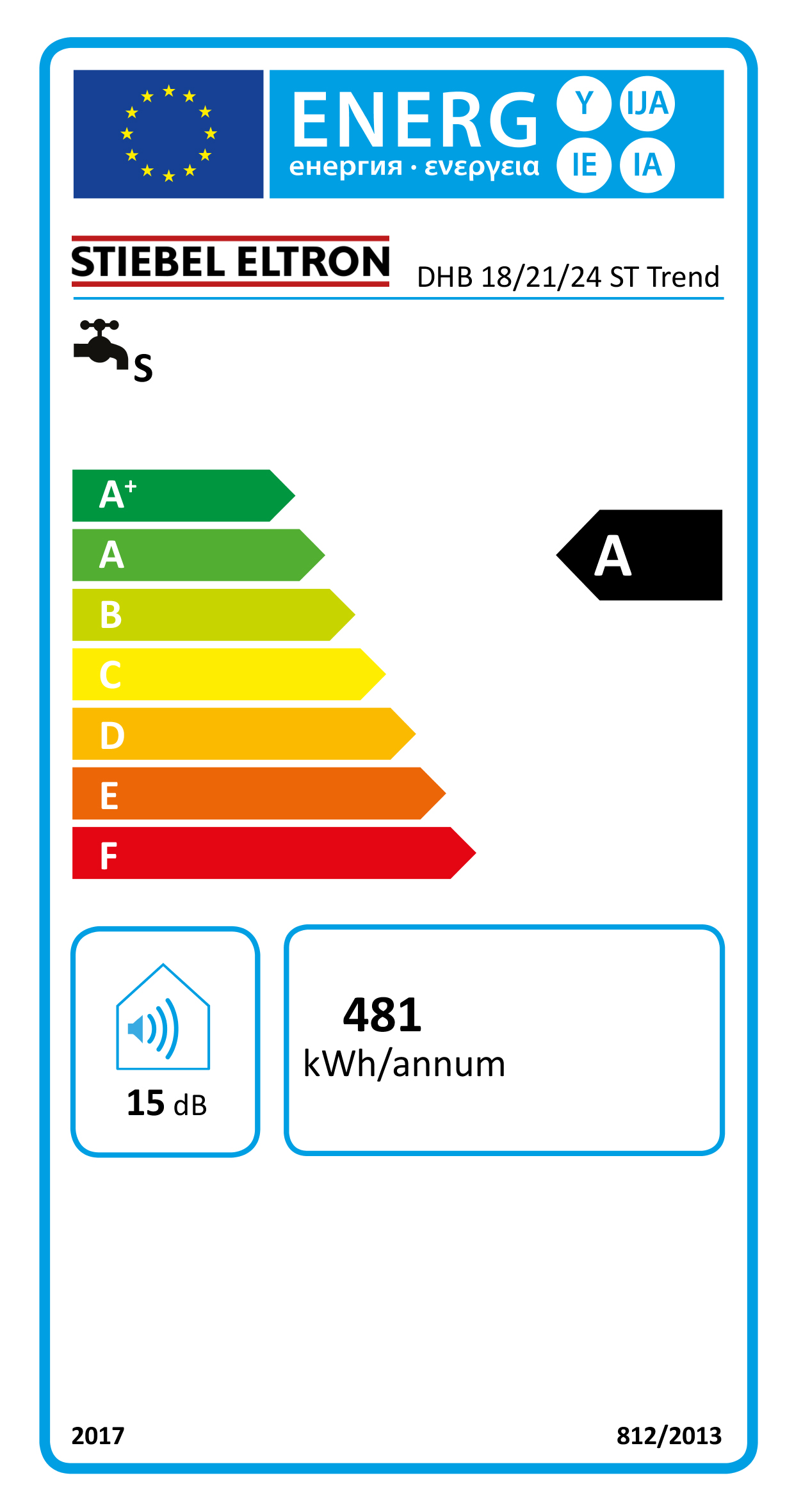 Durchlauferhitzer elektr 24kW analog man Geeignet für vorerwärmtes Wasser A