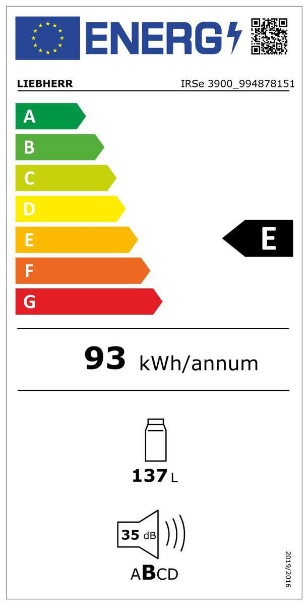 Kühlschrank EB E 137l N874-890mm integr Dekor mit Zubehör möglich Schlepp 93kwh