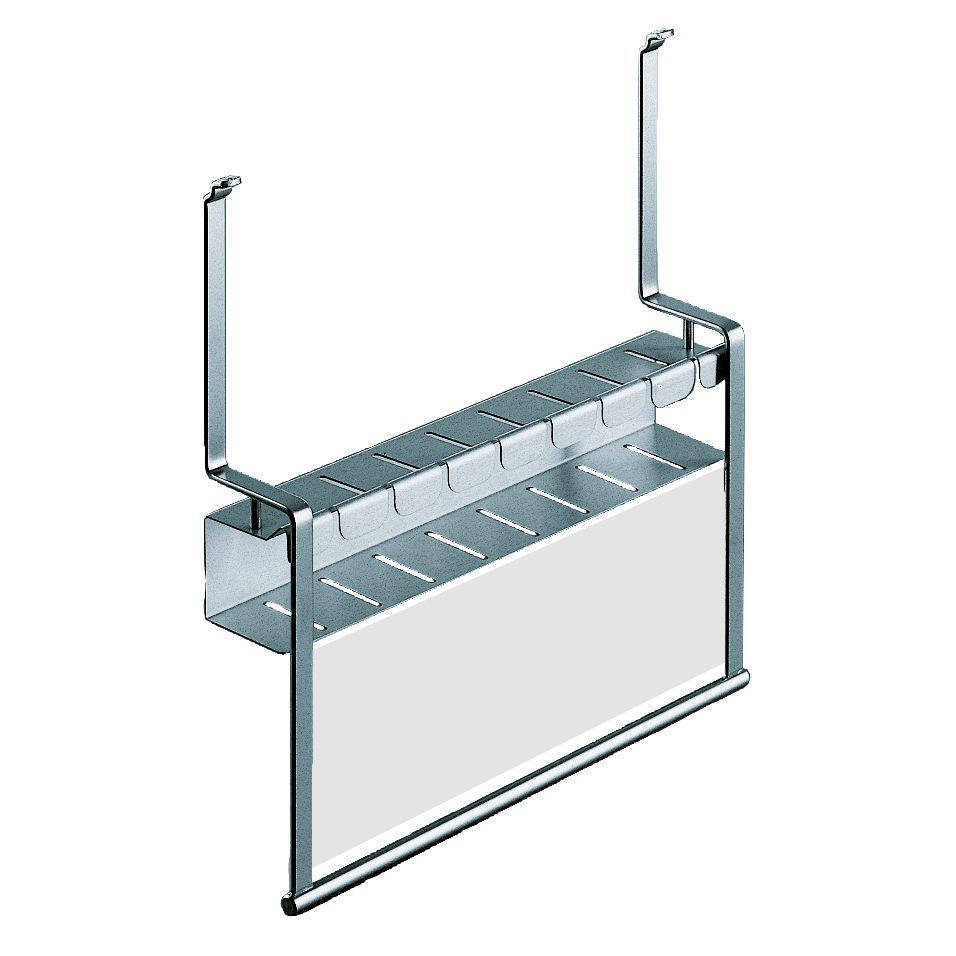 Messerhalter LINERO 2000 Edelstahl H370mm B380mm T80 Schutzglas