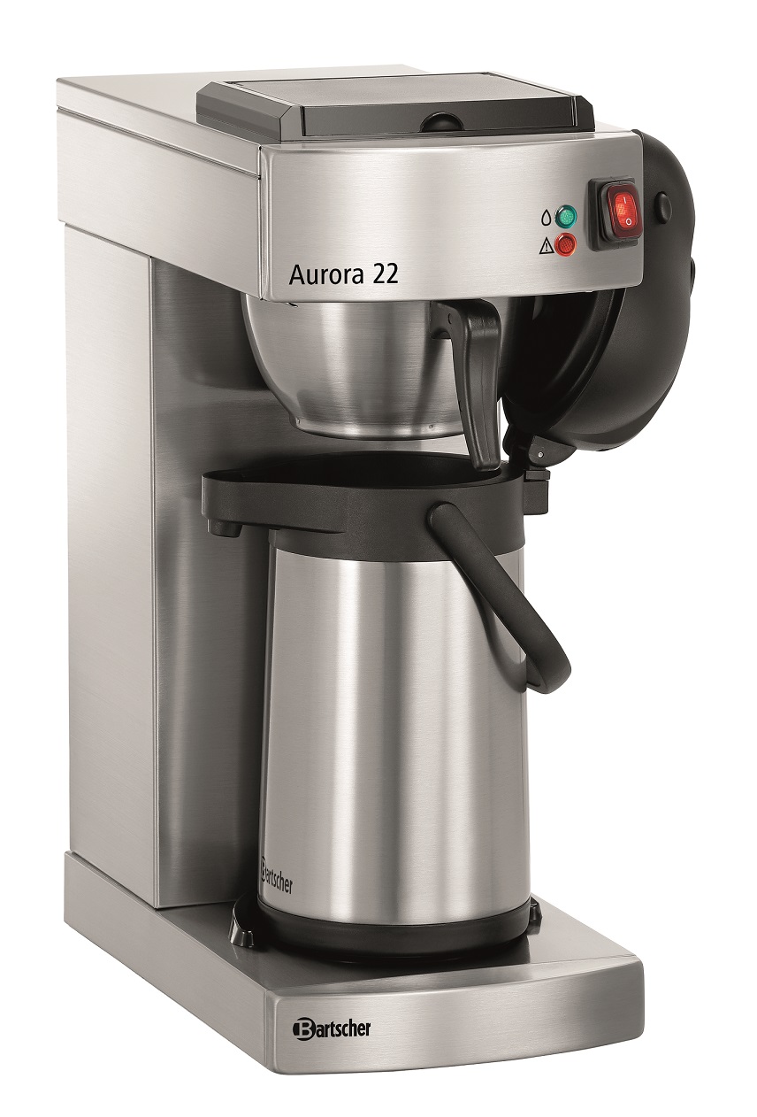 Kaffeemaschine Edelstahl Aurora 22 schwarz/silber, Isolierpumpkanne 1.9L