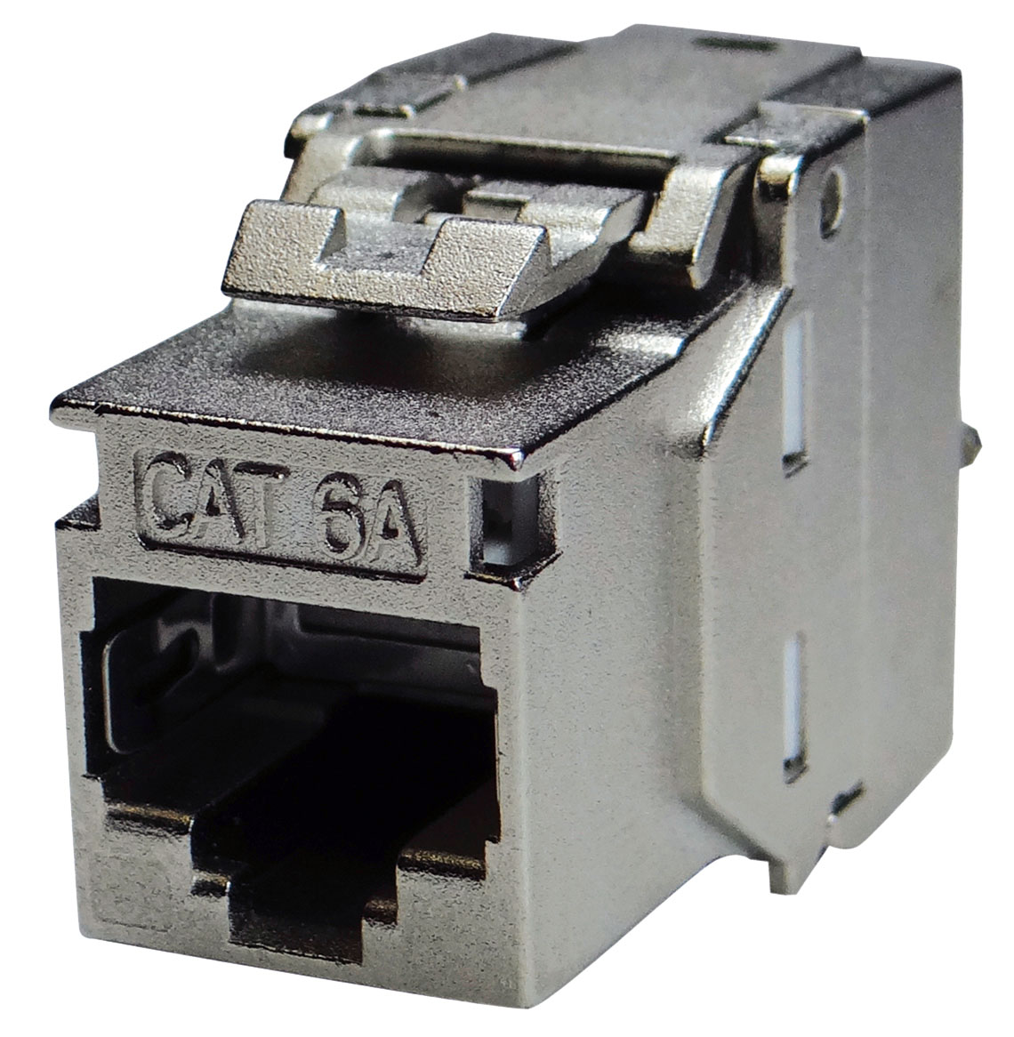 Modular-Buchse Cat6A RJ45 Schirm rnd LSA mass si f.Rundkabel