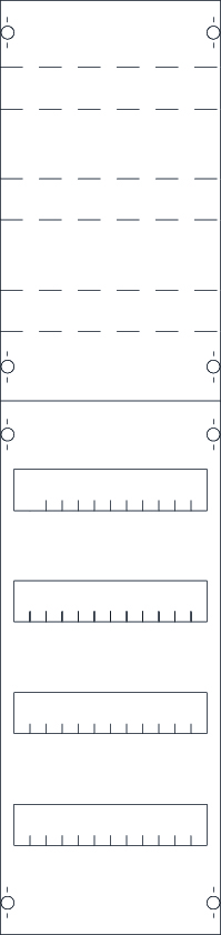 Verteilerfeld 4x12TE VERTEILERFELD m.MPL 250x1050x160mm m.Ausschn