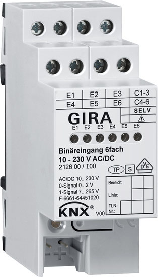 Binäreingang KNX REG 4TE LED 6f m.LED-Anz