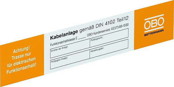 Bezeichnungsschild or Selbstkl 43x250mm Piktogramm Bez.Schild