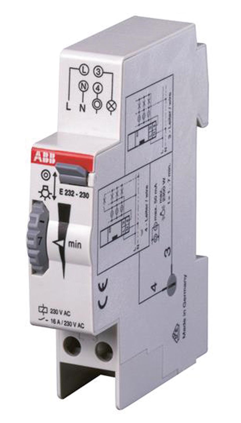 Treppenlichtzeitschalter REG elektr 1TE 230VAC 3/4Leiter nachschaltb/Dauerl