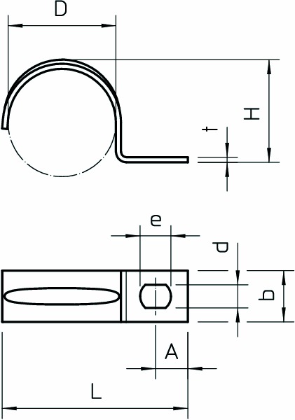 Befestigungsschelle 1f Ø7mm einlappig ST hfr