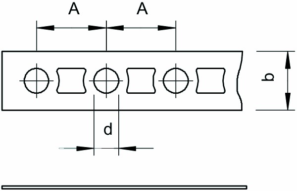 Montageband 12mm ST rnd/vierk längs vz