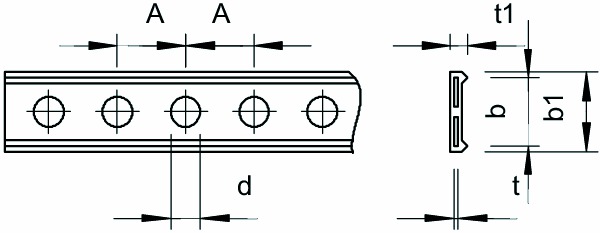 Lochband 14mm ST rnd längs vz