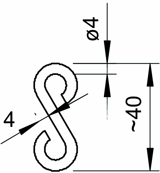 S-Haken 4mm ST g/vz