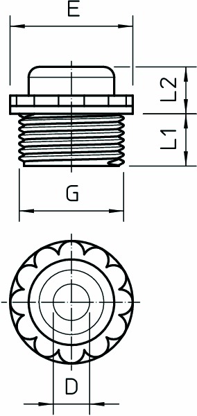 Kabeleinsteckstutzen IP54 Ø16mm 5mm lgr hfr geschl