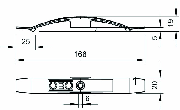 Kabelbügel zweis 10xNYM3x1,5mm 166mm Kst