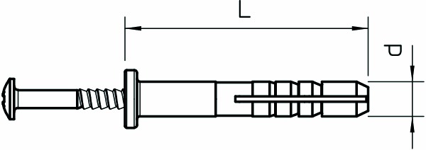 Nageldübel Ø5x35mm Kst m.Schraubnagel PZ Mit Schraubnagel