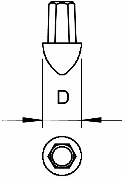 Schlagspitze Ø20mm Guss unbeh