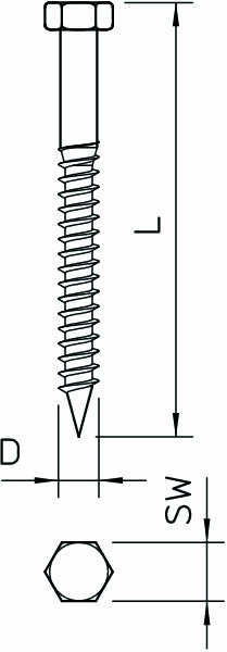 Spanplattenschraube 6x40mm ST L40mm