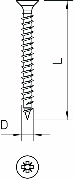 Senkkopfschraube PZ 3,5x25mm ST L25mm Gehärtet