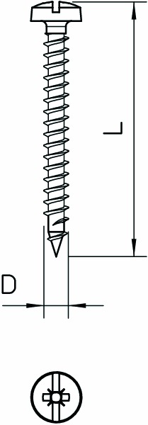 Panheadschraube PZ Gold 3,5x30mm ST L30mm Gehärtet