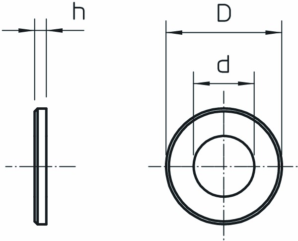 Unterlegscheibe M6 Ø12/6,4mm V2A 1,6mm Edelstahl (V2A) unbeh