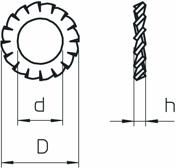 Fächerscheibe M6 VA V2A off.Außenverz Edelstahl (V2A) unbeh