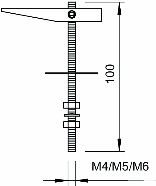 Kippdübel Ø16mm ST M6x100mm m.GewSchaft Mit Sechskantmutter