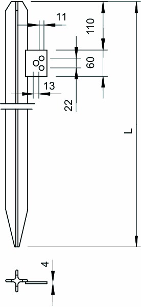 Kreuzerder 1000mm ST m.Anschllasche f/vz Zapf/Bohrng