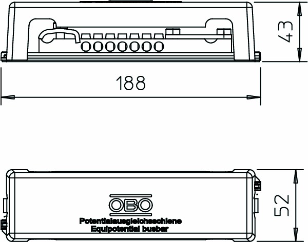 Potentialausgleichschiene 1rndl 1fl Ms m.Haube ST Aufb_fix