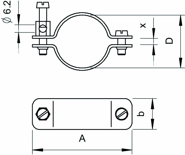 Erdungsrohrschelle Cu 8-11mm unbeh 0-16qmm 1f