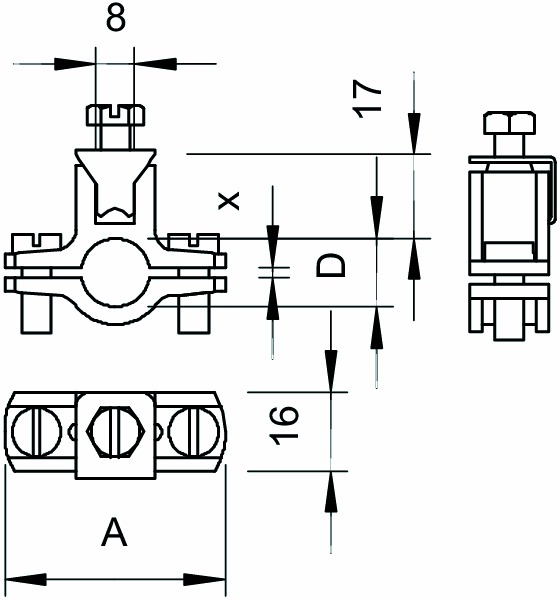 Erdungsrohrschelle Zink 12-14mm g/vz 4-35qmm 1f