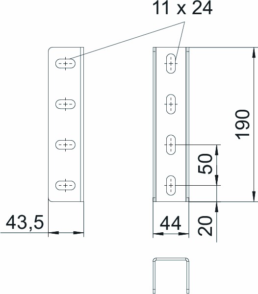 Innenverbinder US 5-Serie U-Profil ST Mit Schraubzubehör