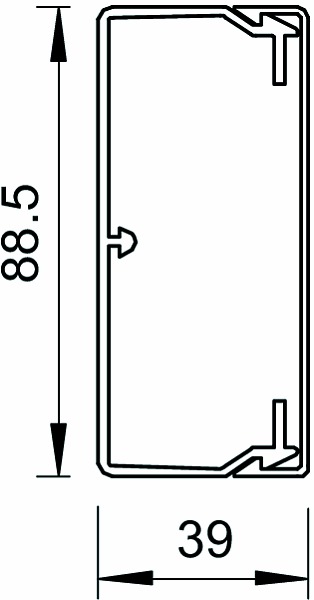 Leitungsführungskanal Kst 40x90x2000mm ws unbeh LF-K RAL9001