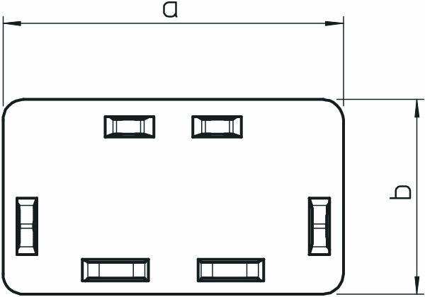 Endstück LF-K 40x90mm li/re Kst stgr RAL7030 unbeh