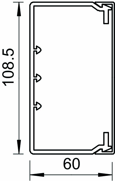 Leitungsführungskanal Kst 60x110x2000mm ws unbeh LF-K RAL9001