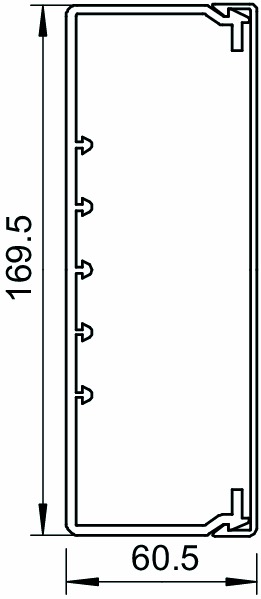 Leitungsführungskanal Kst 60x170x2000mm ws unbeh LF-K RAL9001