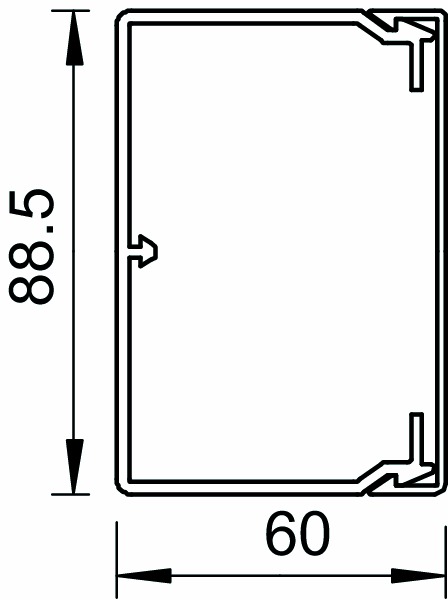 Leitungsführungskanal Kst 60x90x2000mm ws unbeh LF-K RAL9001