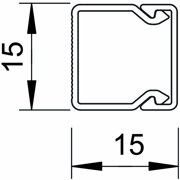 Leitungsführungskanal Kst 15x15x2000mm lgr unbeh LF-K RAL7035