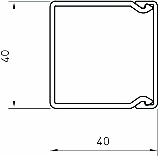 Leitungsführungskanal Kst 40x40x2000mm ws unbeh LF-K RAL9001