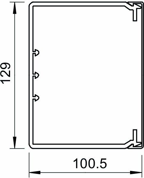 Leitungsführungskanal Kst 100x130x2000mm ws unbeh LF-K RAL9001