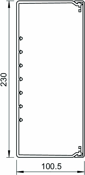 Leitungsführungskanal Kst 100x230x2000mm stgr LF-K unbeh RAL7030