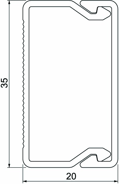 Leitungsführungskanal Kst 20x35x2000mm lgr unbeh LF-K RAL7035