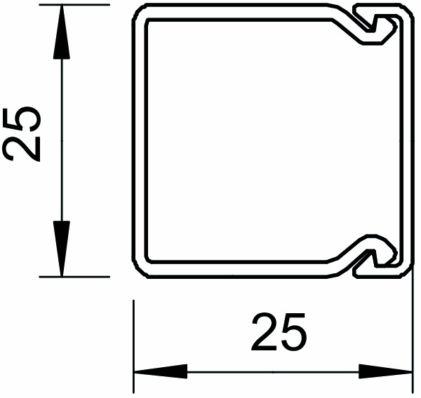 Leitungsführungskanal Kst 25x25x2000mm lgr unbeh LF-K RAL7035