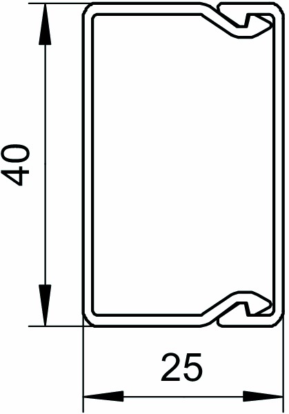 Leitungsführungskanal Kst 25x40x2000mm stgr unbeh LF-K RAL7030