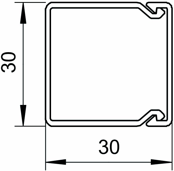 Leitungsführungskanal Kst 30x30x2000mm lgr unbeh LF-K RAL7035