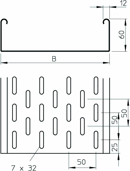 Kabelrinne MKS-Serie 60x100x1mm Rinne mitgel.Verb 3000mm Seitenl 5800qmm