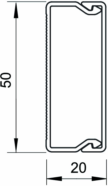 Leitungsführungskanal Kst 20x50x2000mm ws unbeh LF-K RAL9001