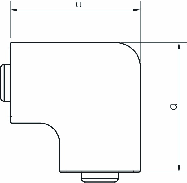 Flachwinkelhaube 60x60mm, HFT Kst unbeh lgr RAL7035