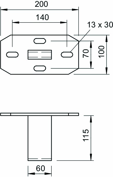 Schraubkopfplatte U-Profil f.Deckenmont Geeignet für Deckenmontage 90°