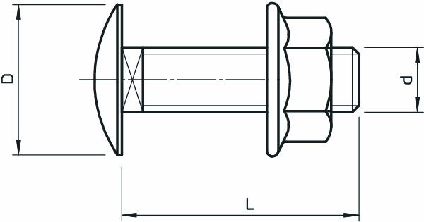 Maschinenschraube/Bolzen M6x12mm m.Mutter f/vz