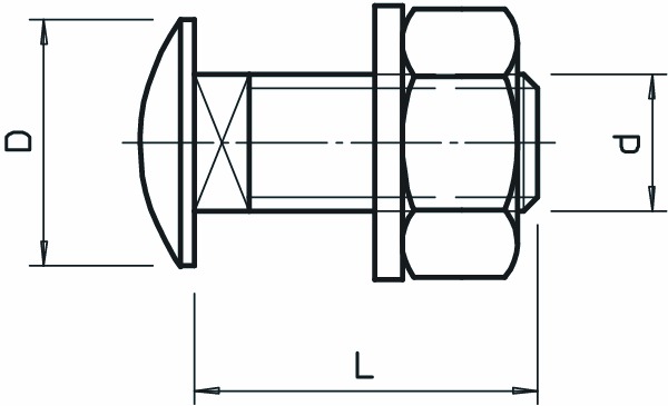 Maschinenschraube/Bolzen M12x25mm f/vz m.Mutter Mit Unterlegscheibe