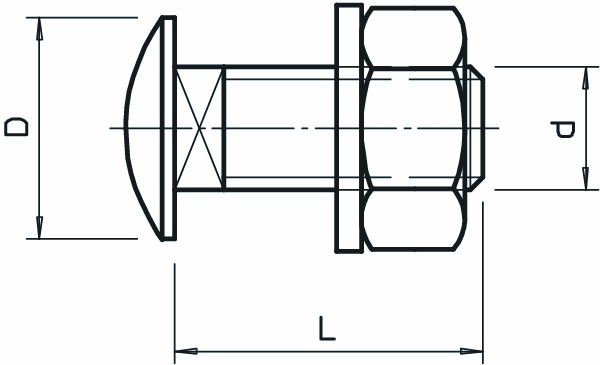 Maschinenschraube/Bolzen M8x20mm f/vz m.Mutter Mit Unterlegscheibe